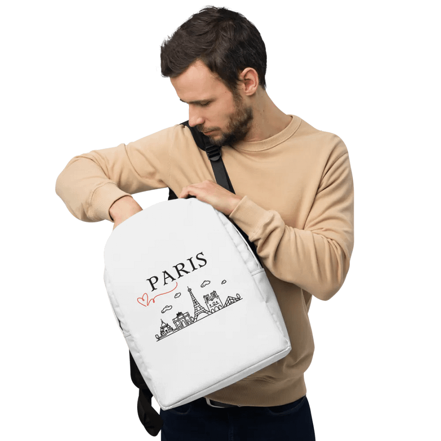 Love Paris with Monuments Minimalist Backpack product image (6)