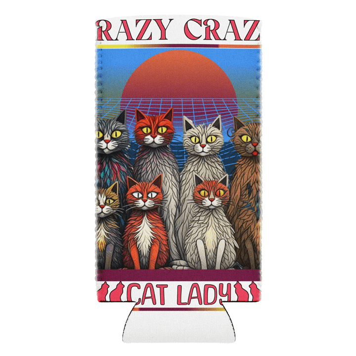 Crazy Crazy Cat Lady Can Cooler product image (2)