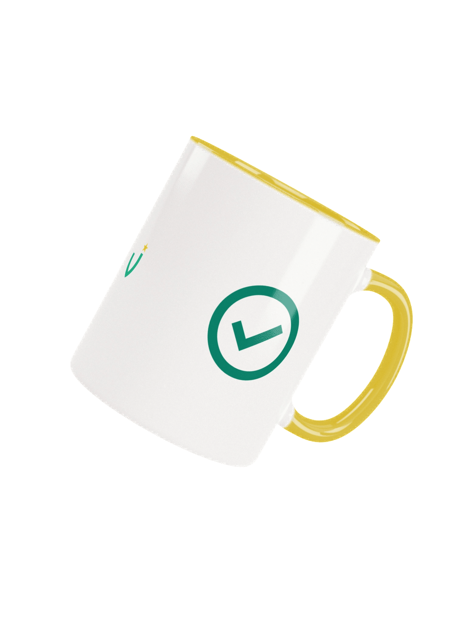 GREEN TICK Ceramic Mug with Yellow Inside product image (5)