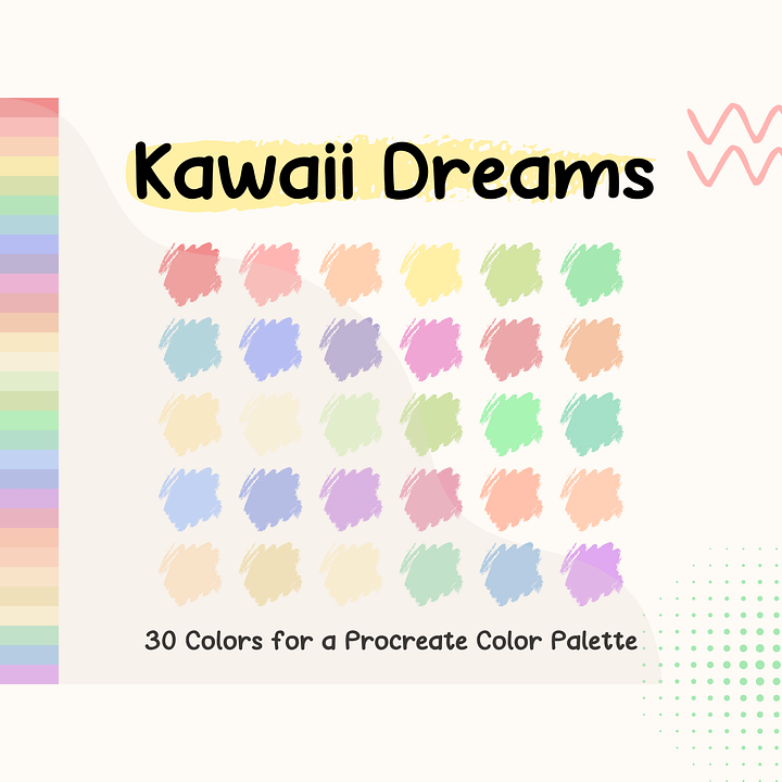 Kawaii Dreams Procreate Color Palette with HEX Codes ★ DIGITAL ★ product image (1)