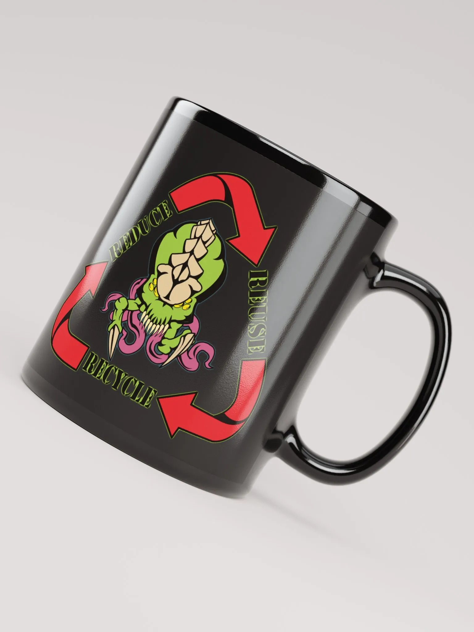 Biomass Reduce Reuse Recycle Mug (Black) [L] product image (1)