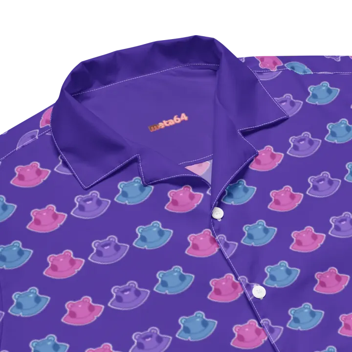 FROG TRIO COLOR BLOCK HAWAIIAN SHIRT product image (2)