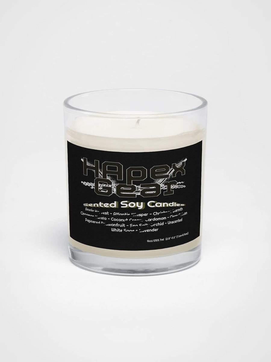 Soy Wax Candle In A Clear Glass Jar - Black HApex Gear Black Logo product image (1)
