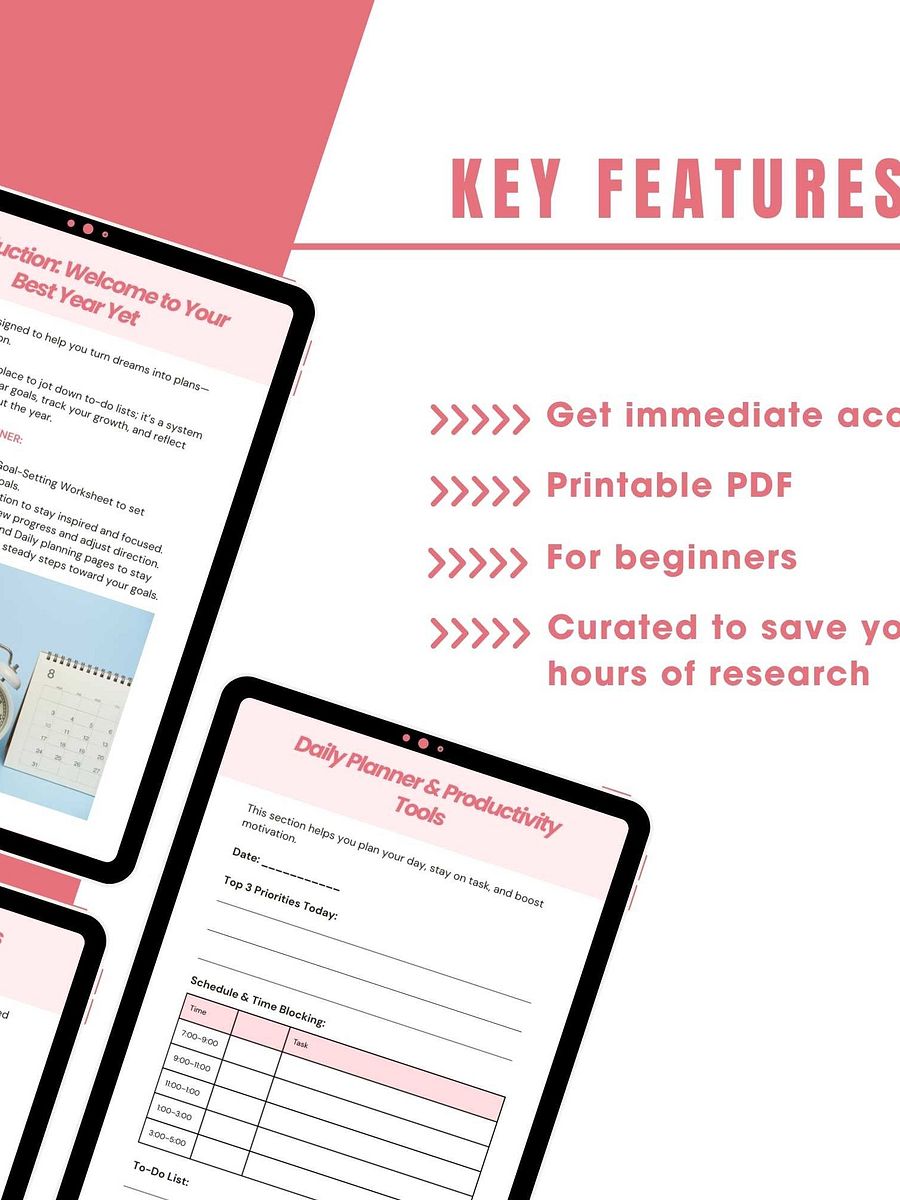 Annual Success Planner – Yearly Goal Setting Printable and Digital Productivity product image (3)