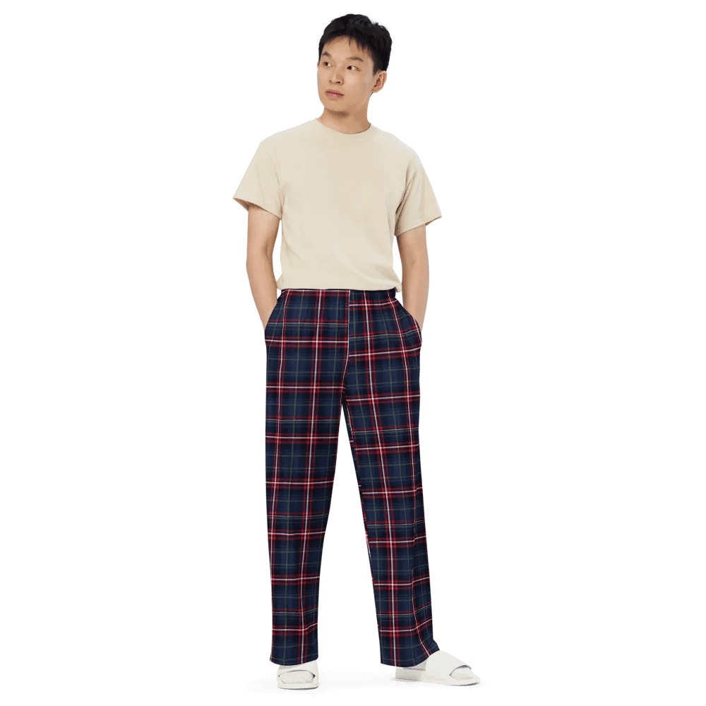 Red/Navy Plaid Unisex Lounge Pants product image (2)
