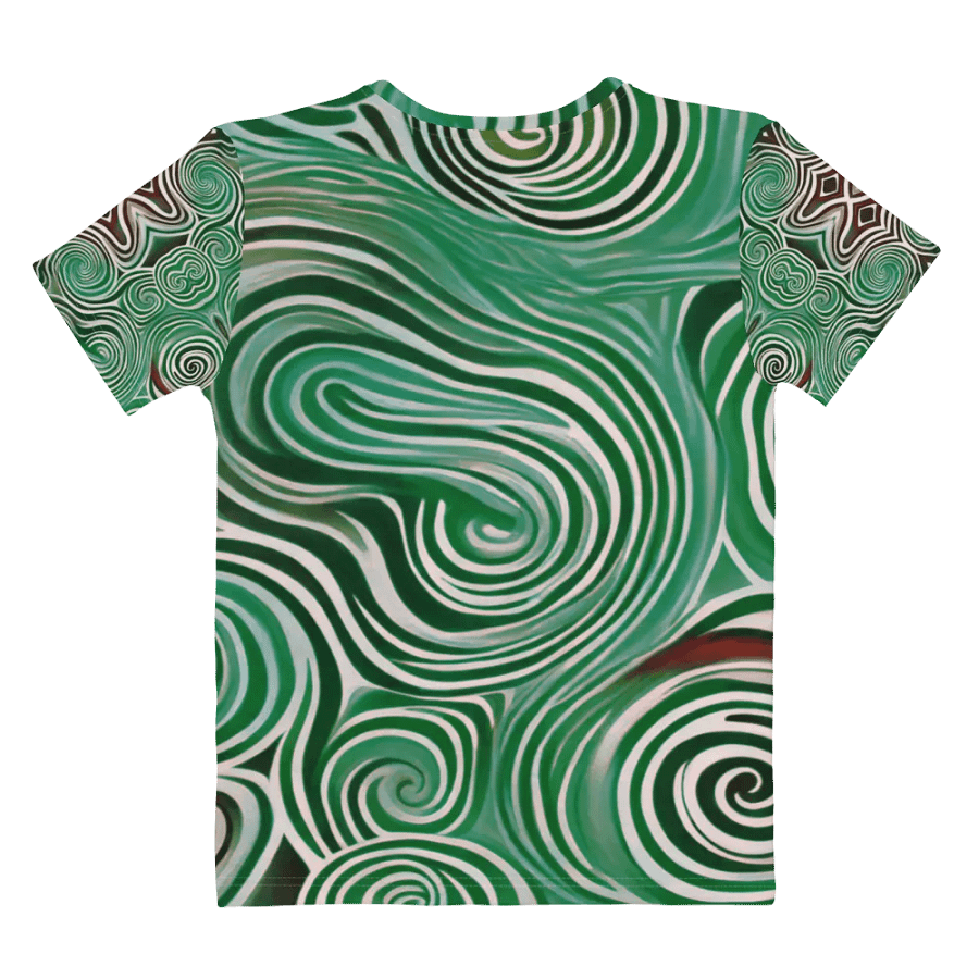 Funky Cool Green Liquid Tie-Dye Women's Crewneck T-shirt product image (10)