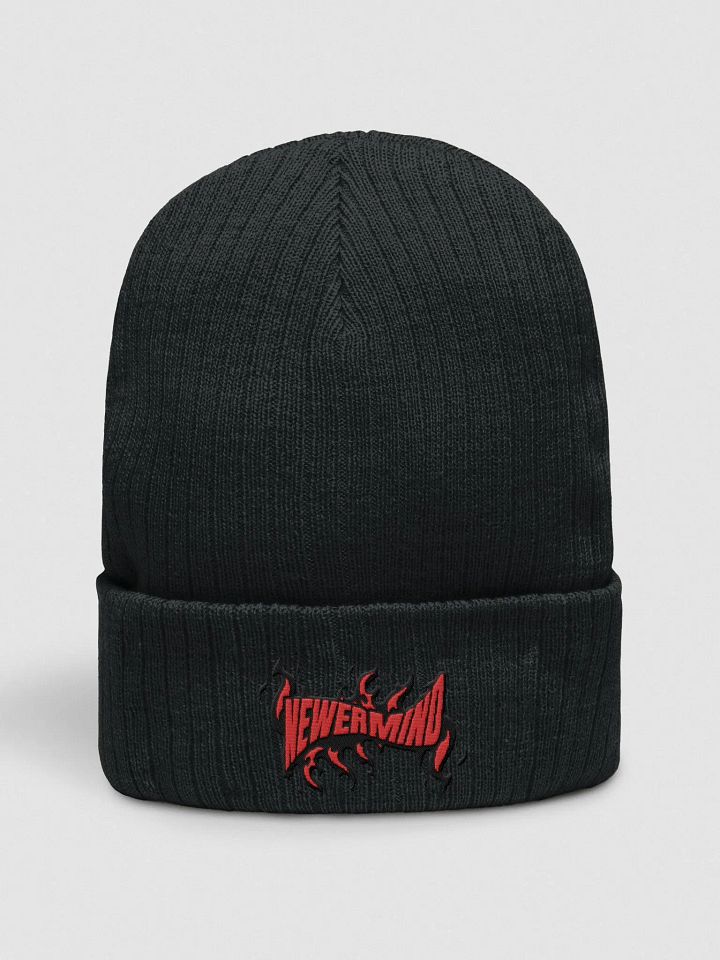Black 3D Puff Printed Beanie - NEWER MIND SKATEBOARDING product image (1)