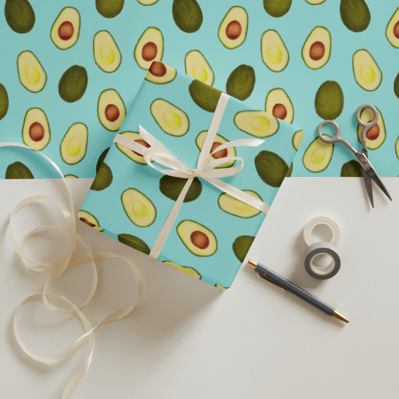 Avocado On Light Blue - Wrapping Paper product image (2)