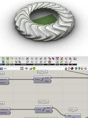 Grasshopper - EX 174 - Shift list + Repeat data #modeling #rhino #architecturetiktok #architecturemodel #architecturedesign #zahahadid #architecturestudentlife #rendering #grasshopper #architecture #render #design #parametricdesign #architecturestudent #architect #model #models #grasshopper3d #architectureschool #parametricarchitecture
