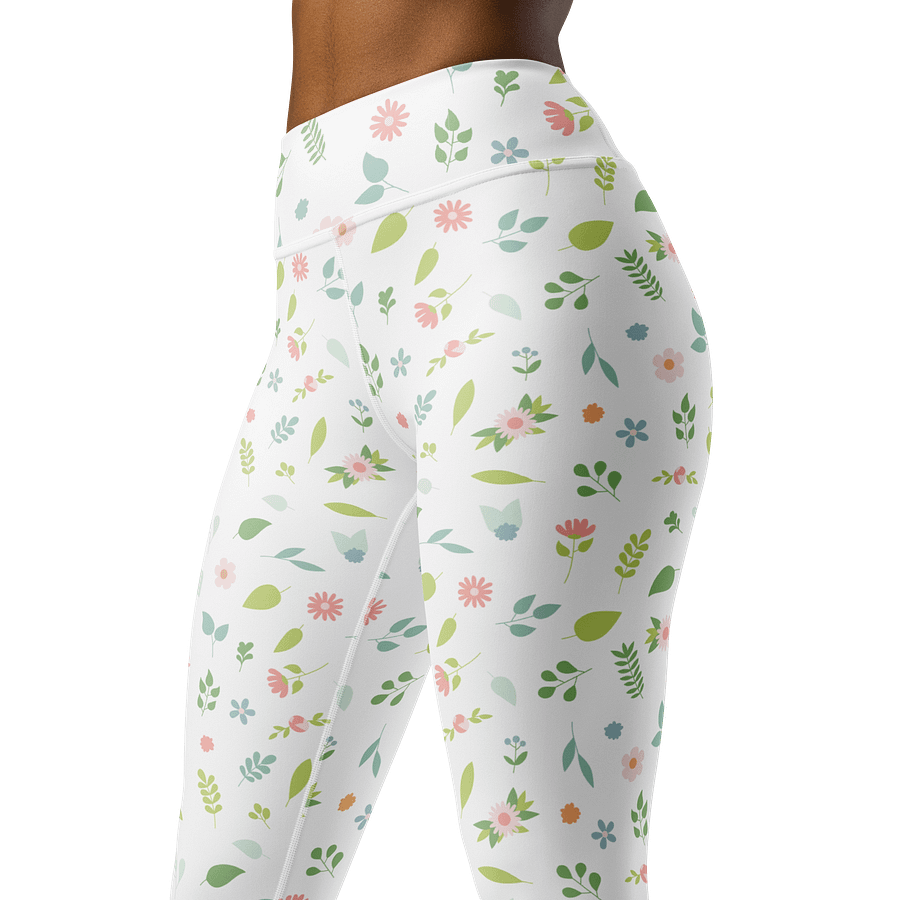 Floral Whimsy High-Waisted Leggings - Pastel Garden Pattern Activewear product image (4)