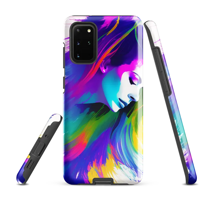 Tough Phone Case for Samsung® - Tempera Painted Face with Colorful Hair product image (2)