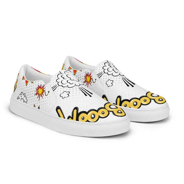 Comic Speech Women Slip-On Canvas Shoes product image (2)