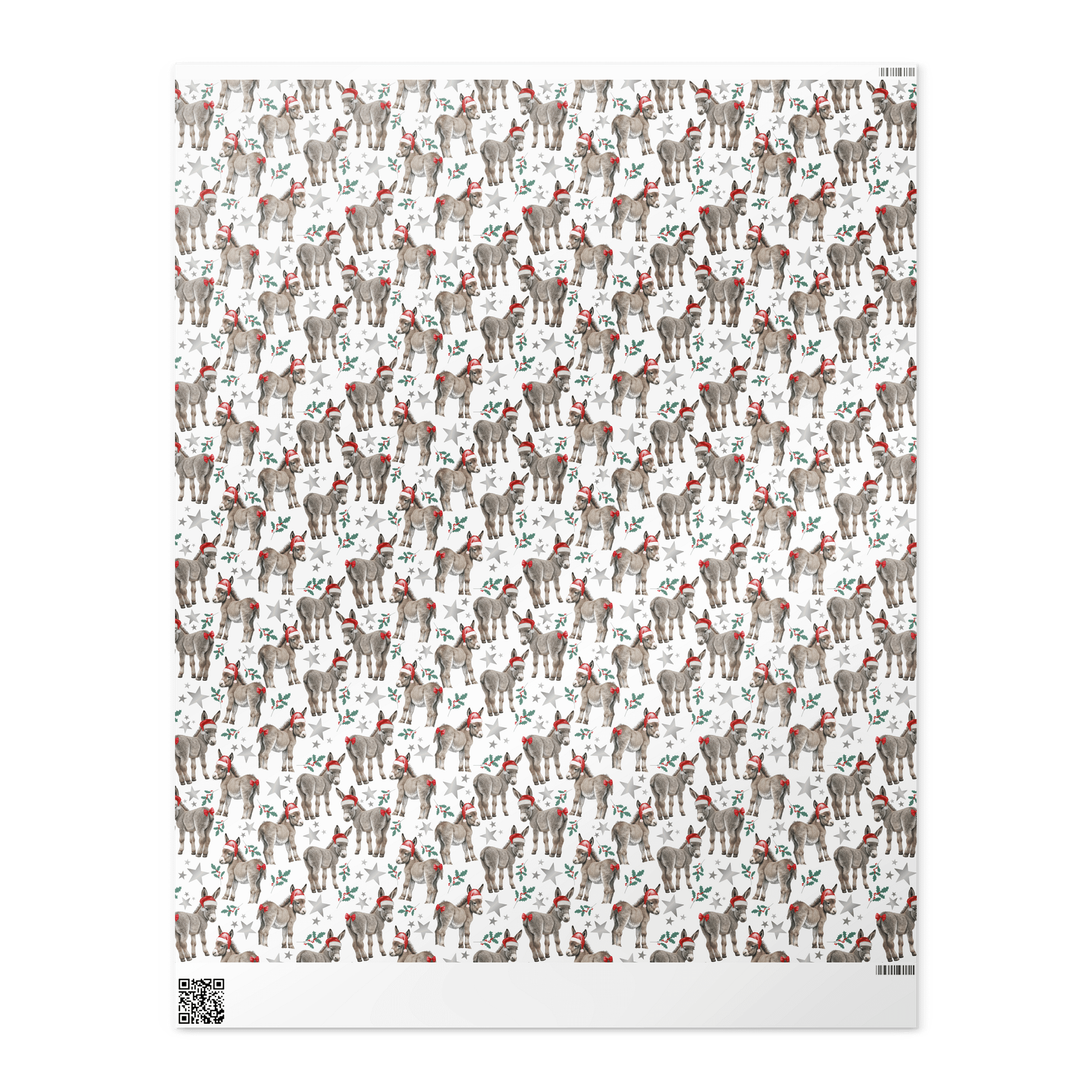 Donkeys Santa Hats Christmas Gift Wrapping Paper product image (4)