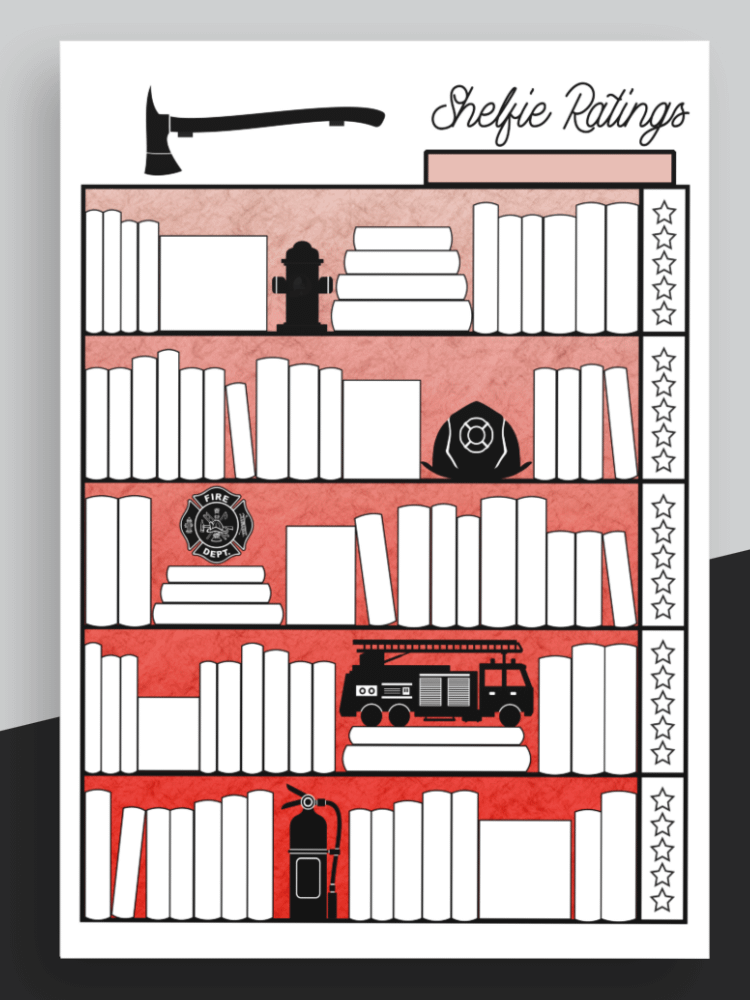 Shelfie Ratings Book Tracker TWO, Printable Bookcase Journal Log with 7 Themes product image (4)
