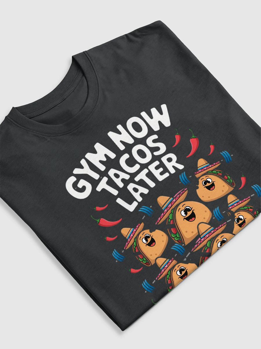 Funny "Gym Now, Tacos Later" Workout T-Shirt – Cute Taco Weightlifting Design product image (9)