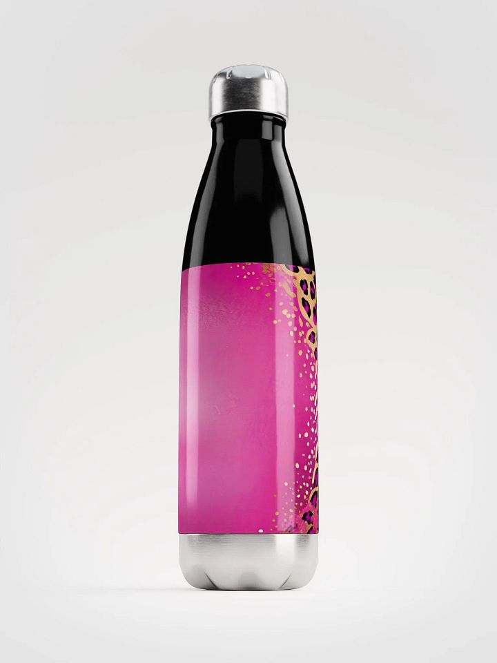 Pink and Gold Leopard Print Water Bottle product image (2)