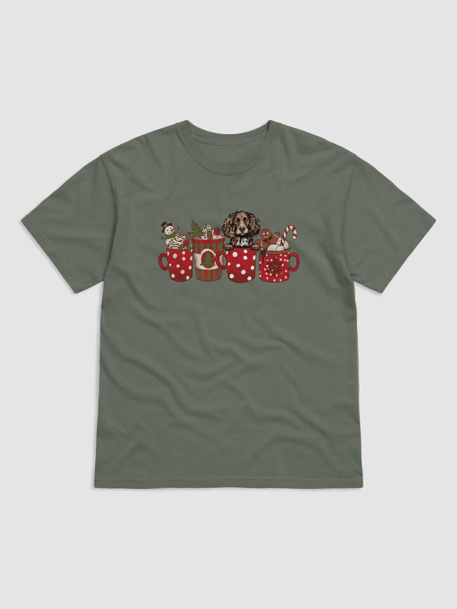 Cute Boykin Spaniel in a Christmas Cup T-Shirt | Funny Christmas Pup in a Cup product image (19)
