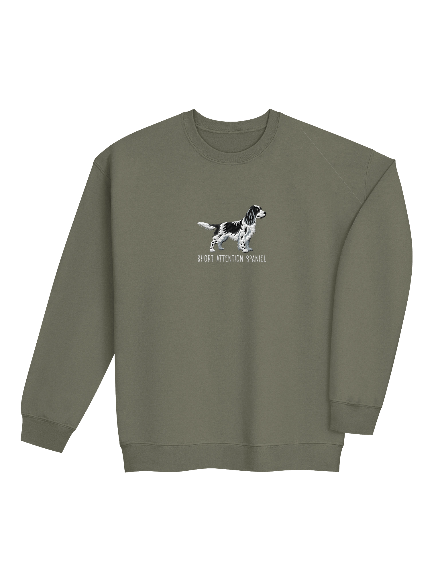 Short Attention Spaniel Sweatshirt (Embroidered) of an English Springer Spaniel(Black & White) product image (16)