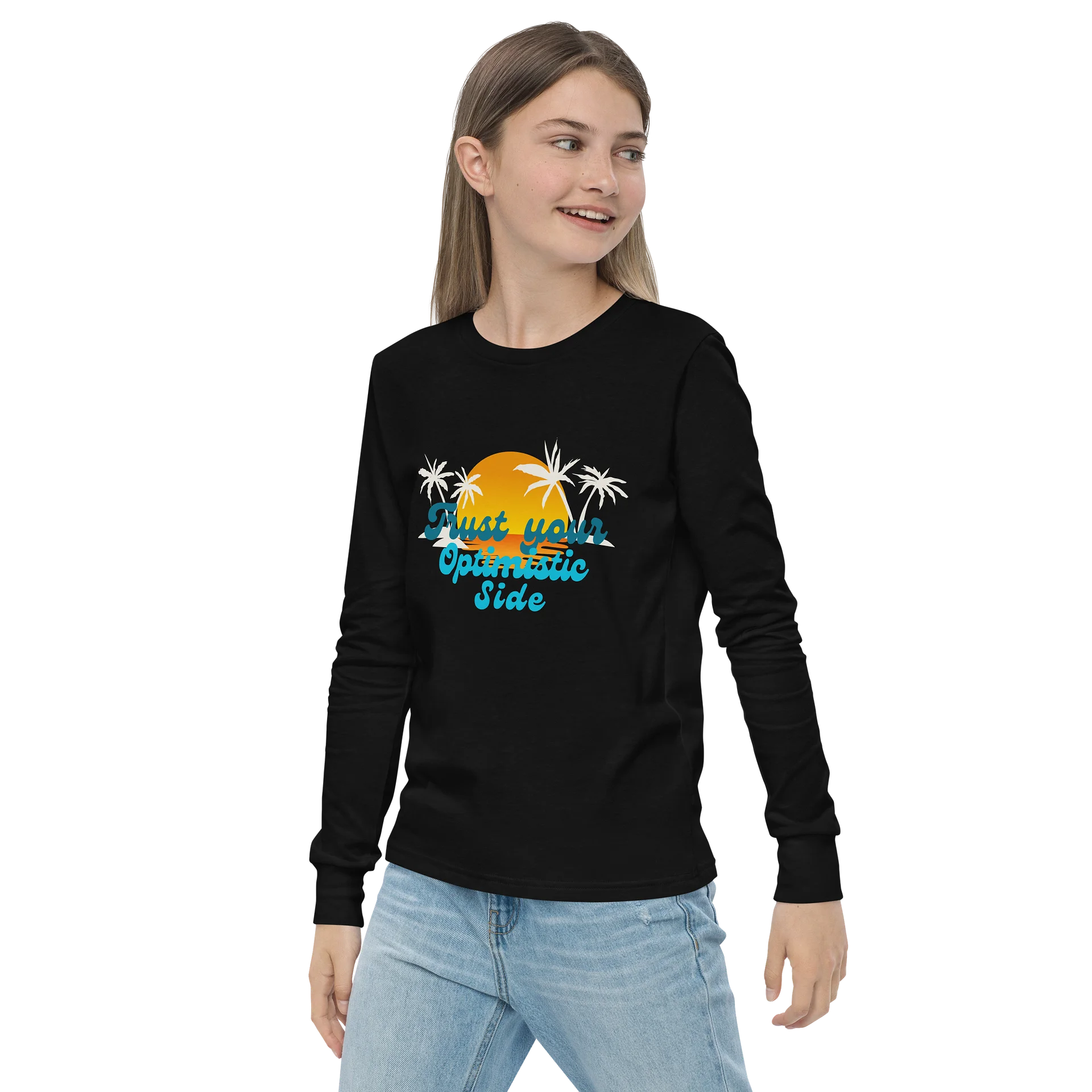 Optimistic Sunset Youth Long Sleeve Tee product image (3)
