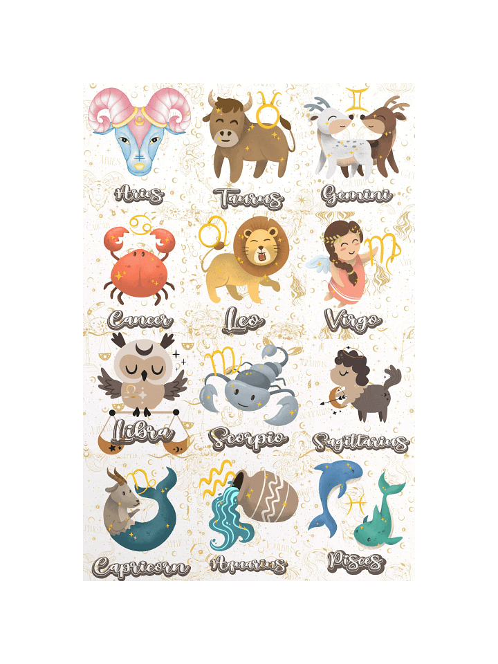 Zodiac Signs Illustrated Poster product image (1)