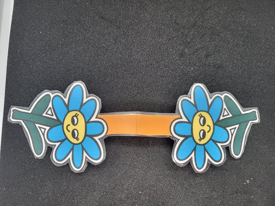 Cute Cartoon Smiley Blue Peony Magnetic Bookmark – 3.5" product image (2)