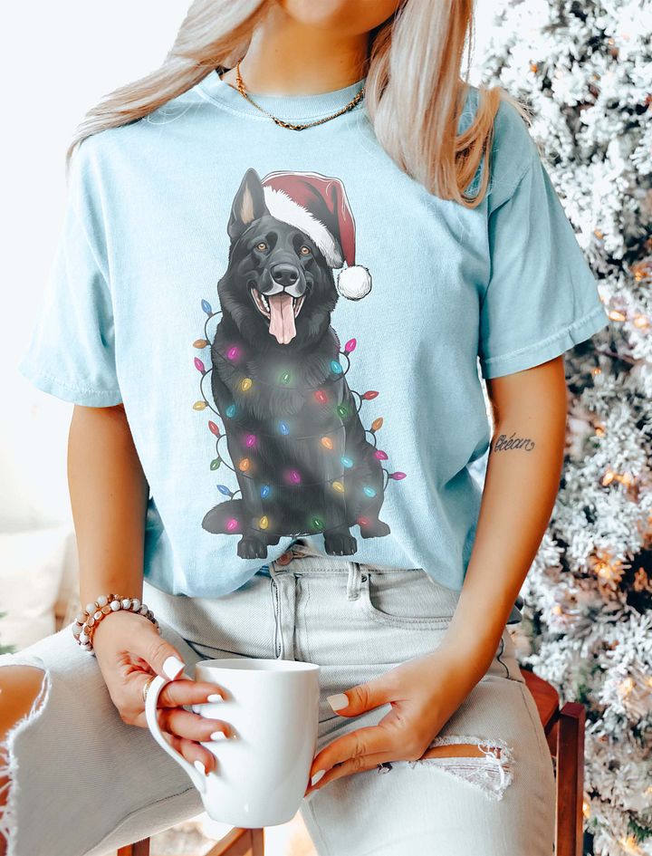 Funny German Shepherd(Black) Christmas T-Shirt for GSD Paw-rents product image (11)