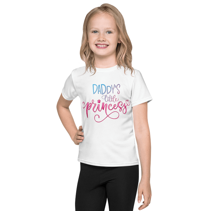 Kids Crew Neck T-Shirt Daddy's Princess All-Over Print product image (1)