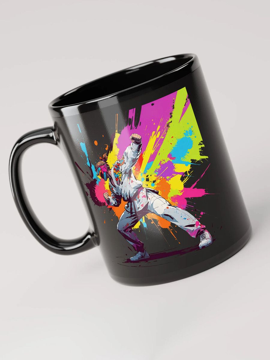 Black Glossy Mug ( D_0144_Color Kick Taekwondo Boy of the Streets ) product image (3)