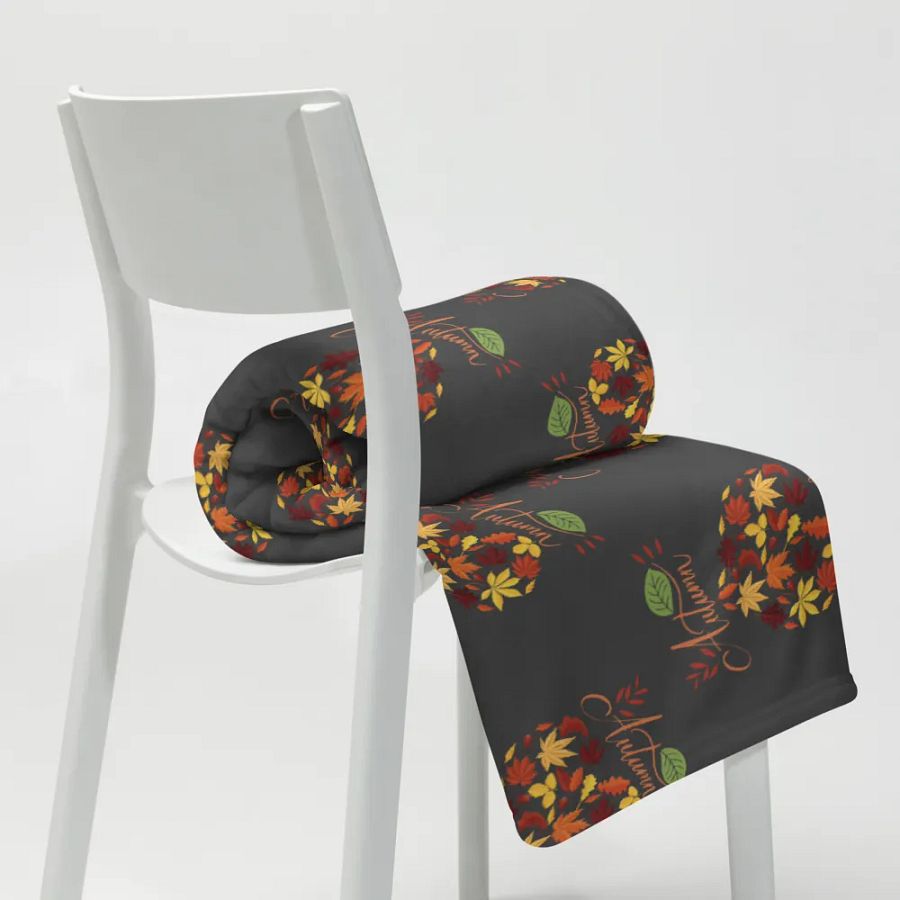 Autumn Leaf Heart Throw Blanket product image (20)
