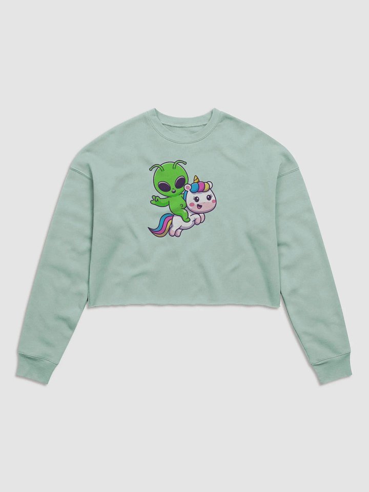 Alien Unicorn Cropped Fleece Sweatshirt product image (1)