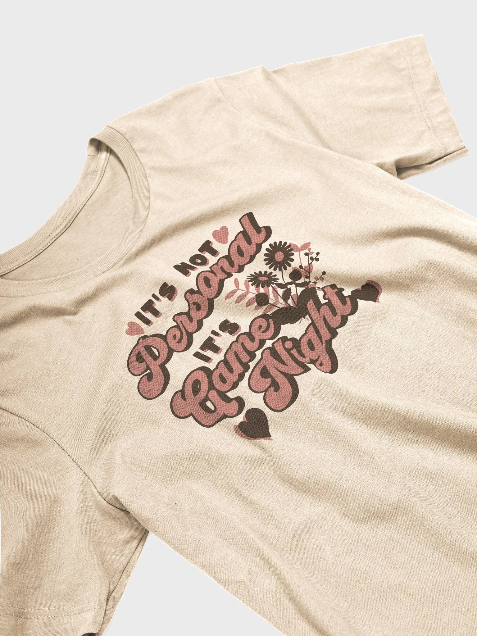 Retro Gamer Girl Shirt, Pretty Board Game Shirt for Women, It's not Personal It's Game night, on Soft Cream product image (4)