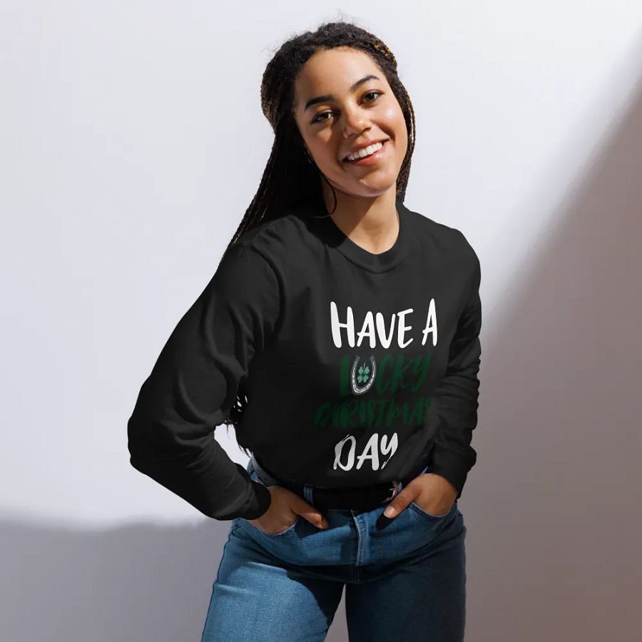 Lucky Christmas Horseshoe Long Sleeve Shirt product image (6)