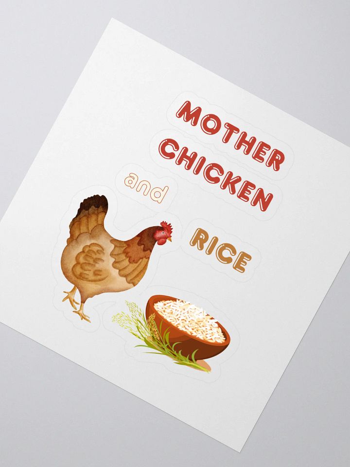 Mother Chicken and Rice Kiss Cut Stickers product image (2)
