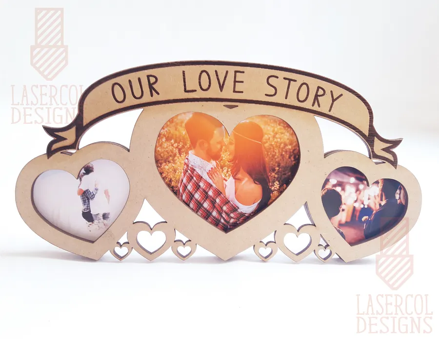 Heart Shaped Photo Frame (2 Sizes) - Laser Cut Files product image (5)