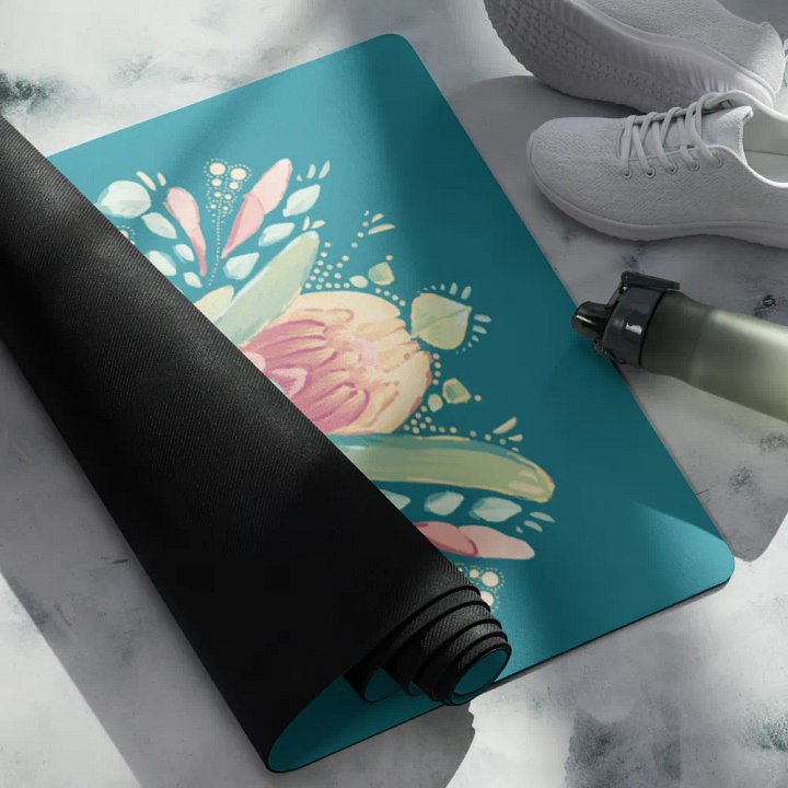 Folk Protea | Yoga Mat 01 | Australian Native Flora product image (1)