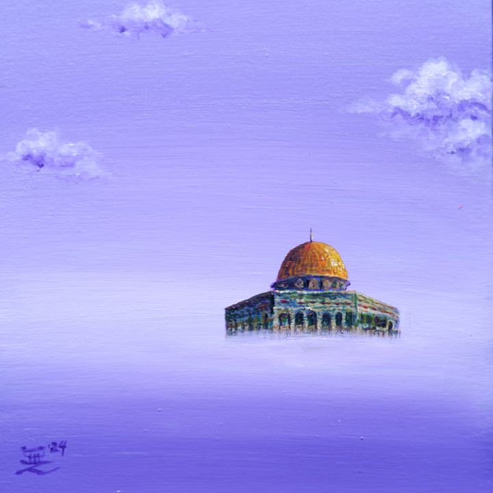 "Dome of the Rock in Purple" Painting by Deni Je product image (1)