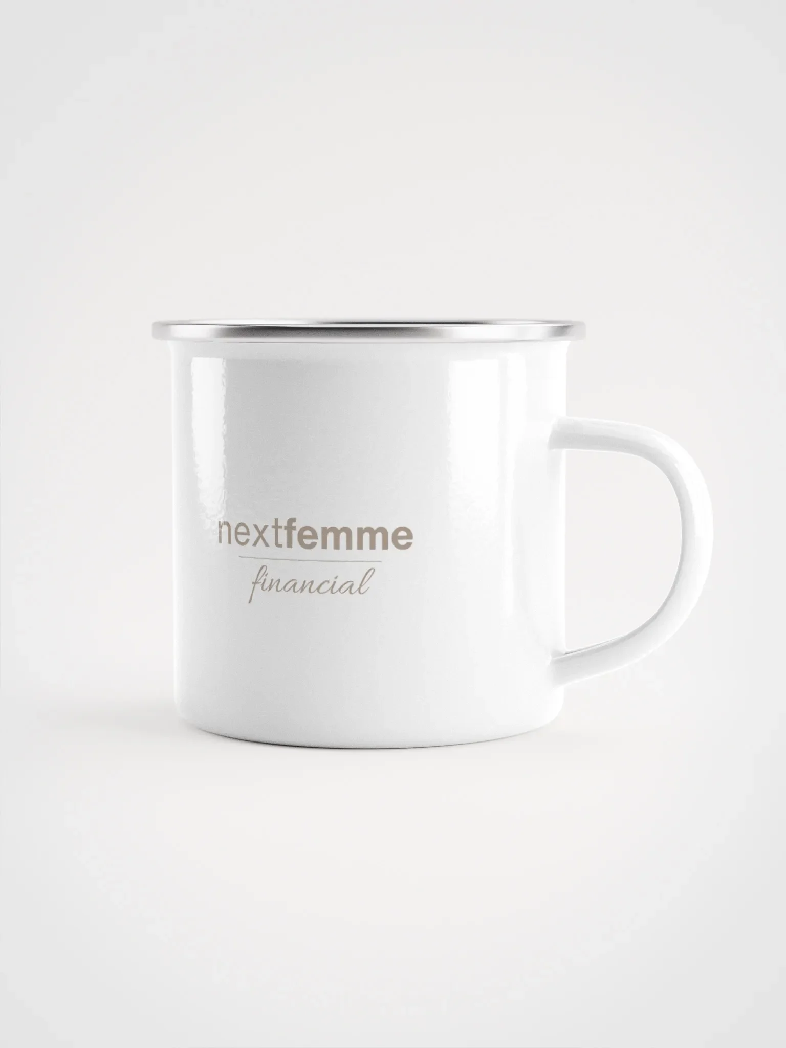 Wanderlust Enigma Enamel Mug with Taupe Logotype product image (1)