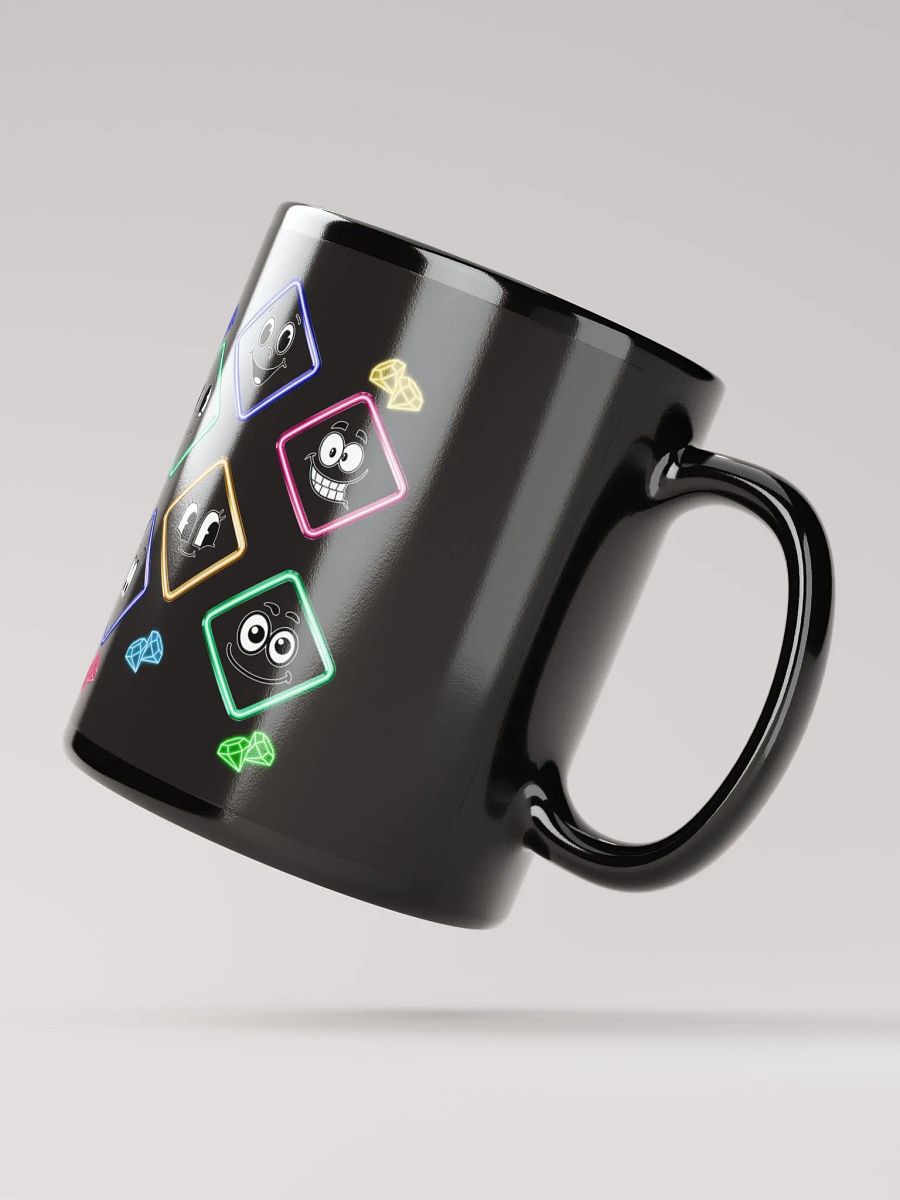 Happy Diamond Faces - Colorful Artistic Black Mug product image (6)