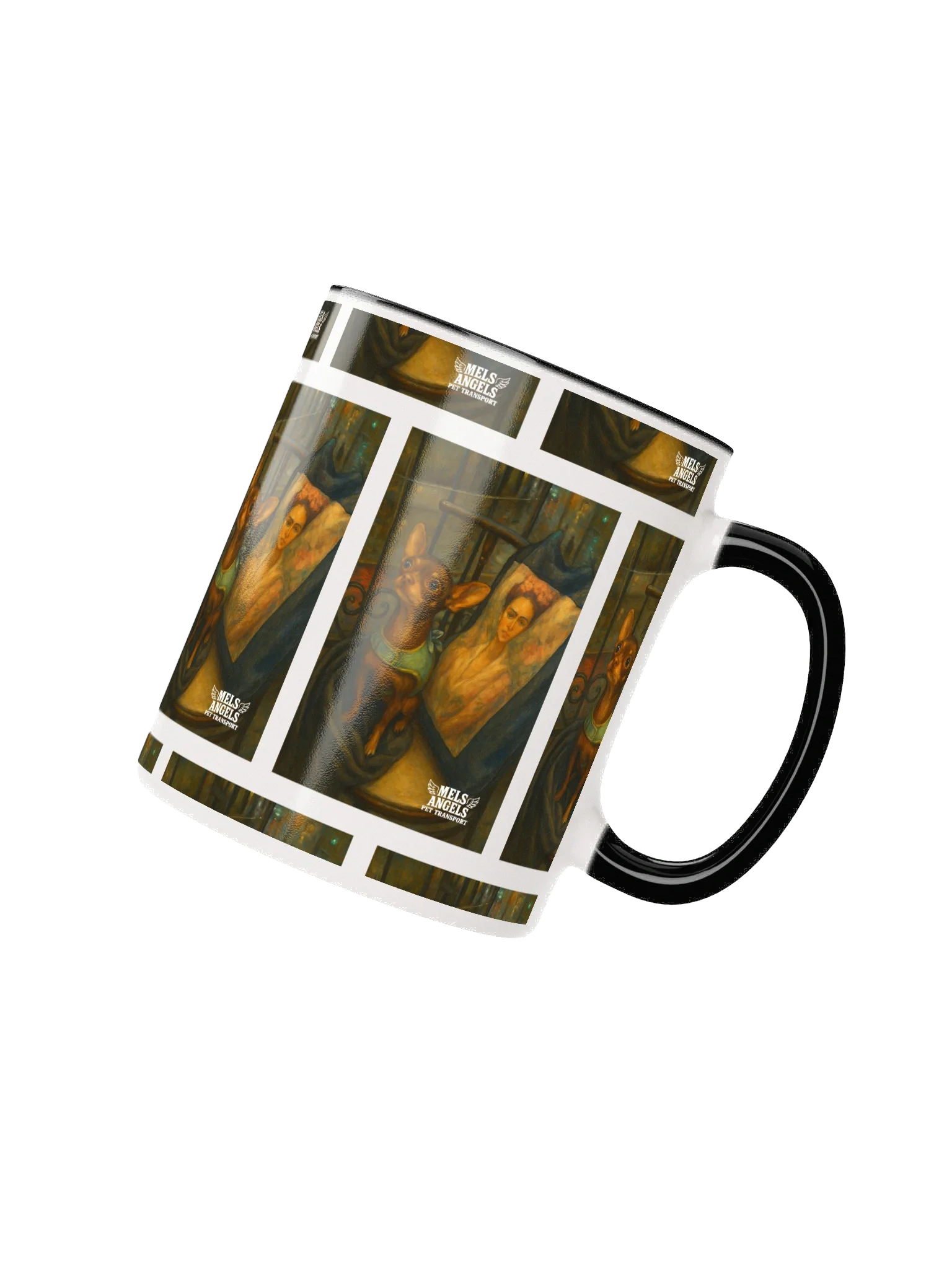Chihuahua & the Muse — Two-Tone Ceramic Art Mug | Mel’s Angels product image (4)