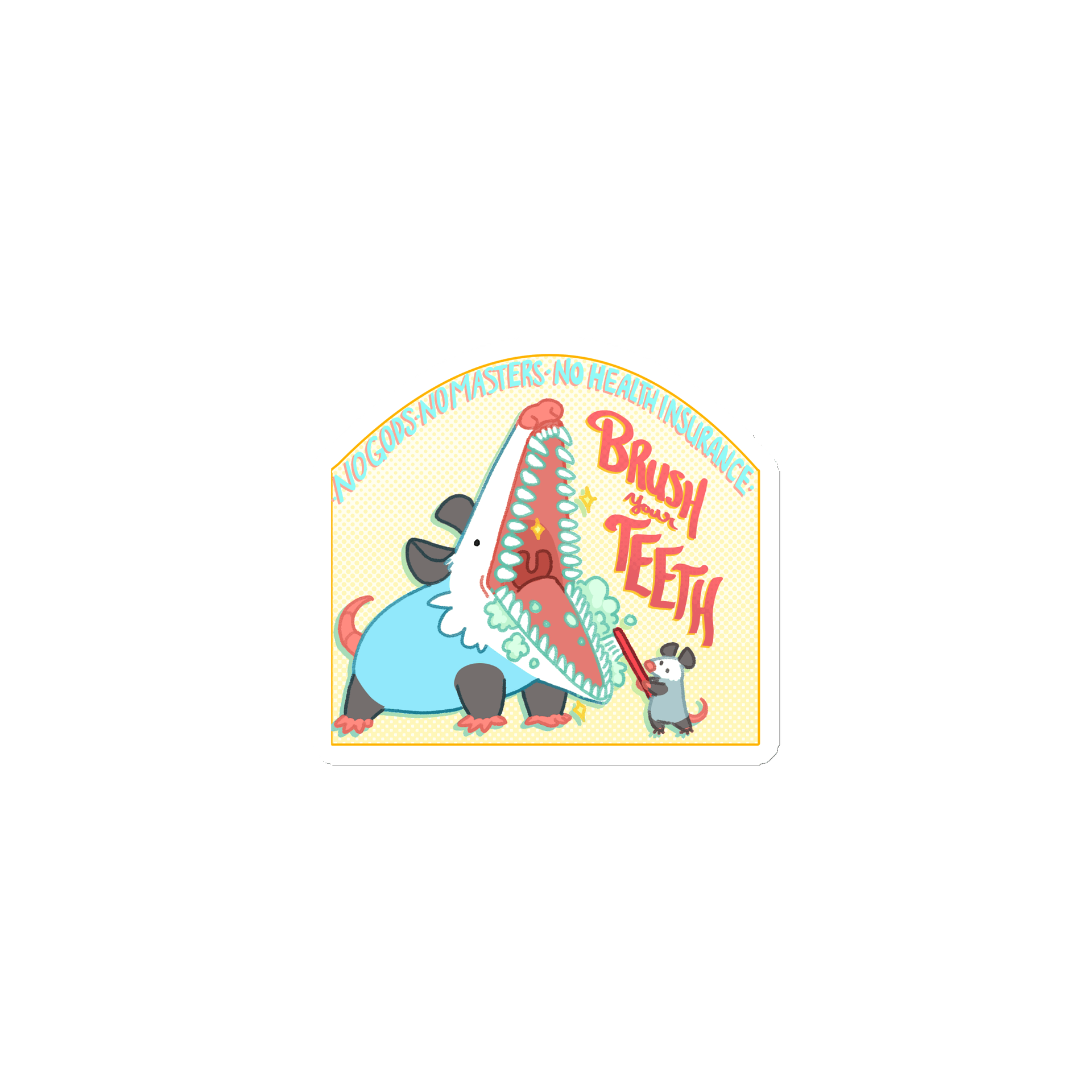 Brush your teeth possum magnet product image (1)