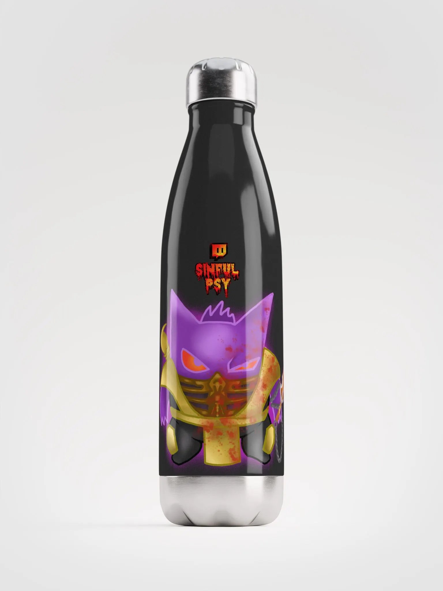 MK Bloody SinfulPsyTTV Logo Steel Water Bottle product image (1)