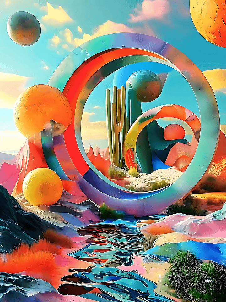 A Timeless Journey: Surreal Digital Art, Framed Painting product image (1)