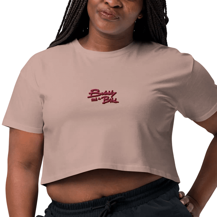 Bubbly and a B*tch (rose shadow design) embroidered cotton crop top product image (20)