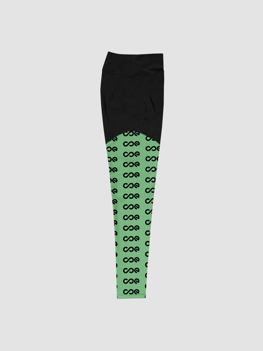COE Premium Sports Leggings Black & Green product image (4)