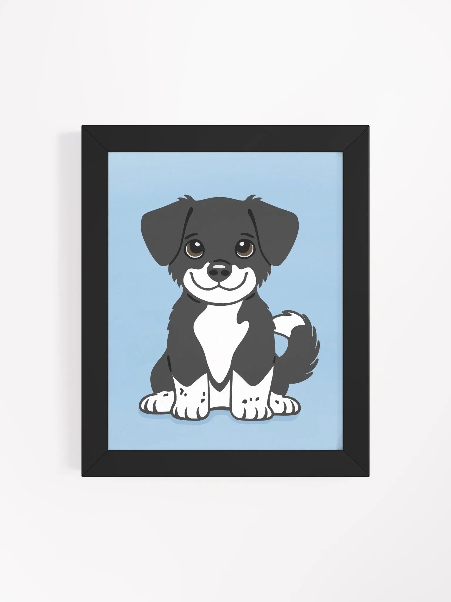BLACK & WHITE LABRADOR PUPPY FRAMED ILLUSTRATION product image (28)