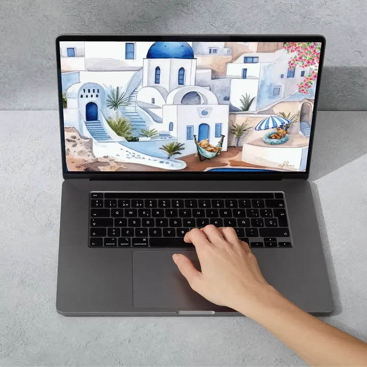 Santorini Dreaming Desktop, Laptop & Smart TV Digital Wallpaper | Instant Download | Multiple Resolutions product image (2)