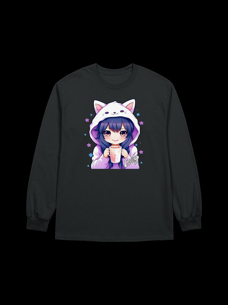 Cozy Kawaii Anime Girl v1 - Gildan Ultra Cotton Unisex Long Sleeve T-Shirt product image (2)