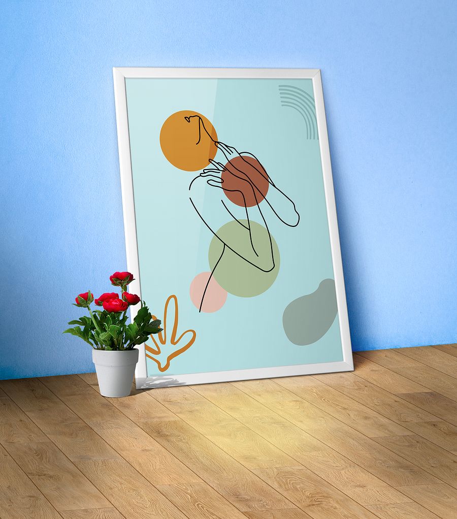 Boho woman — boho poster, boho wall art, boho decor, aesthetic poster, abstract art product image (25)