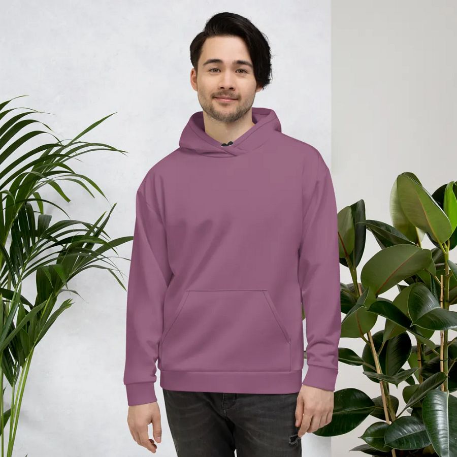 Plain Dark Lilac Purple Soft Summer Unisex Recycled Polyester Heavyweight Premium Hoodie by Treasure Pie product image (5)