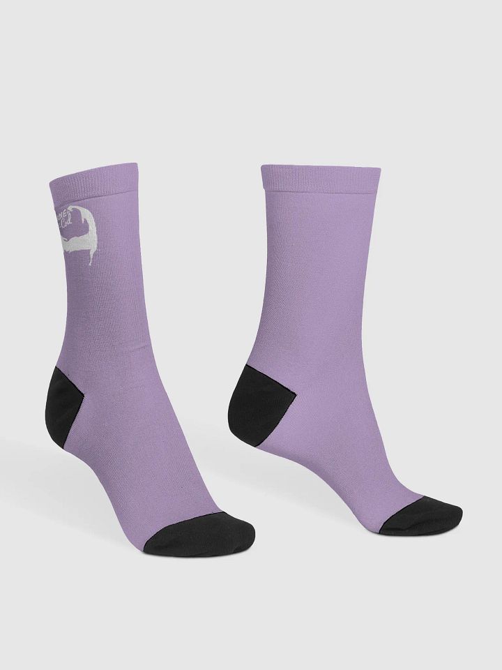 Salty Soles Crew Socks | BOURNE to Cape Cod™ Edition | White Logo on East Side Lavender product image (2)